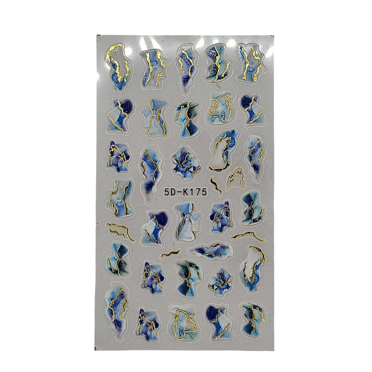 Collant nail art - Marbré bleu #4