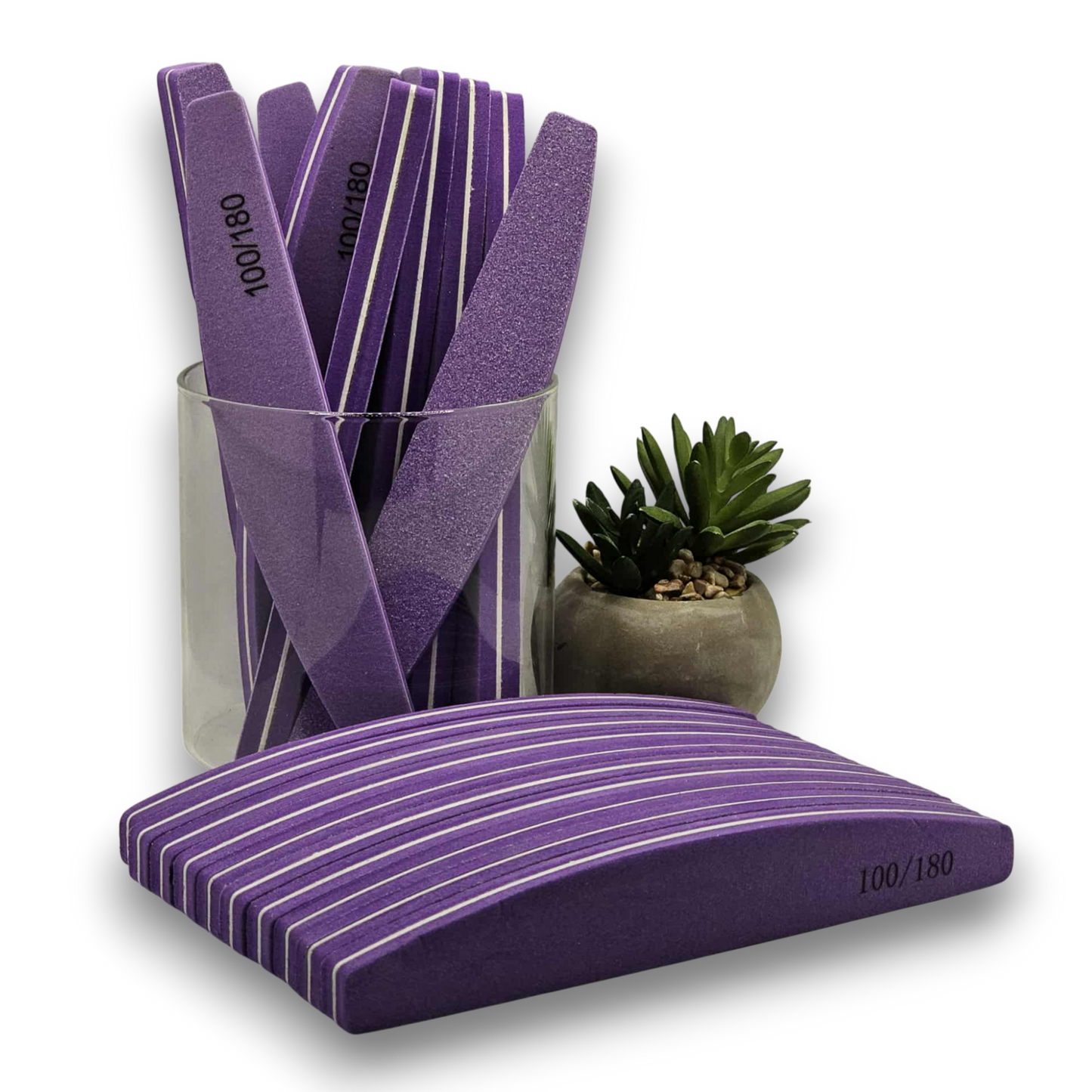 Lime buffer demi-lune mauve