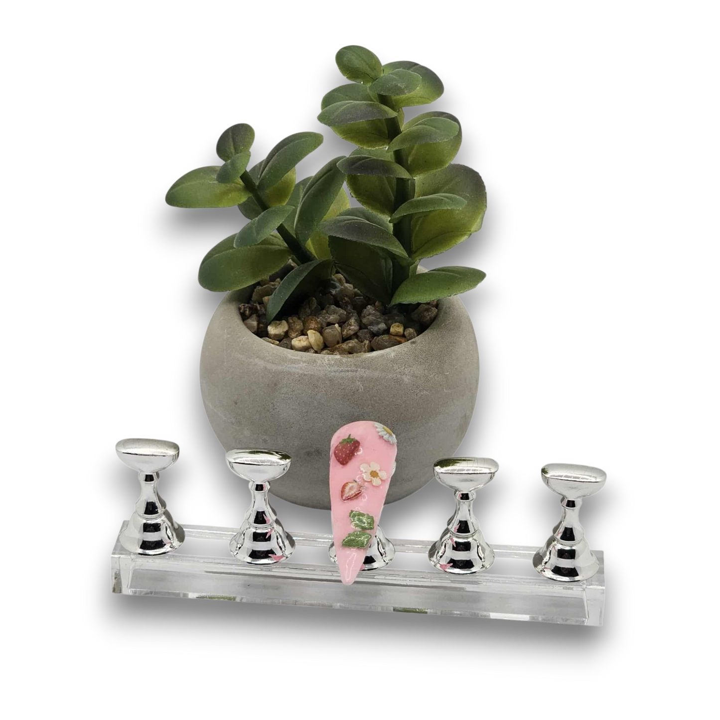 Support à faux ongles chromé