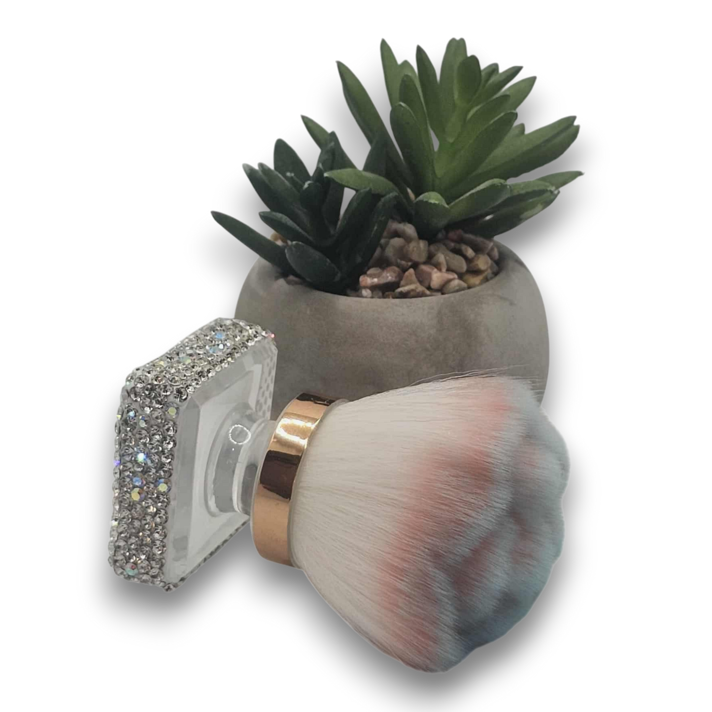 Pinceau à poussière en pétales de rose