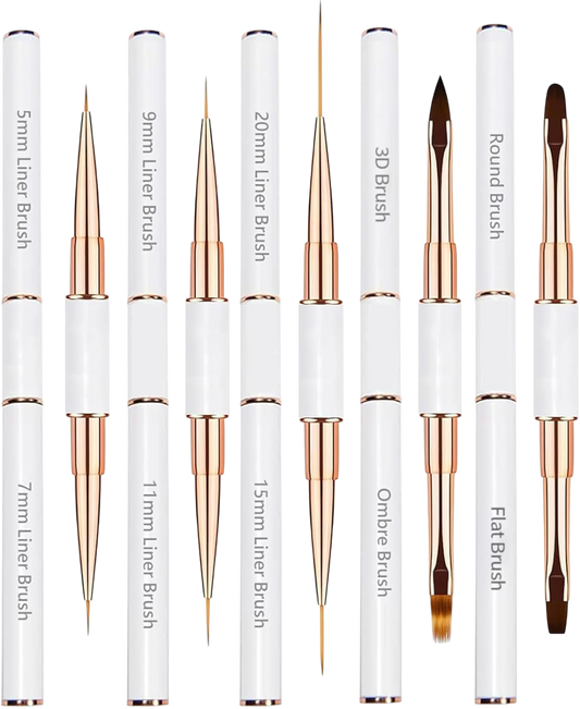 Lot de 5 pinceaux à double extrémité pour nail art