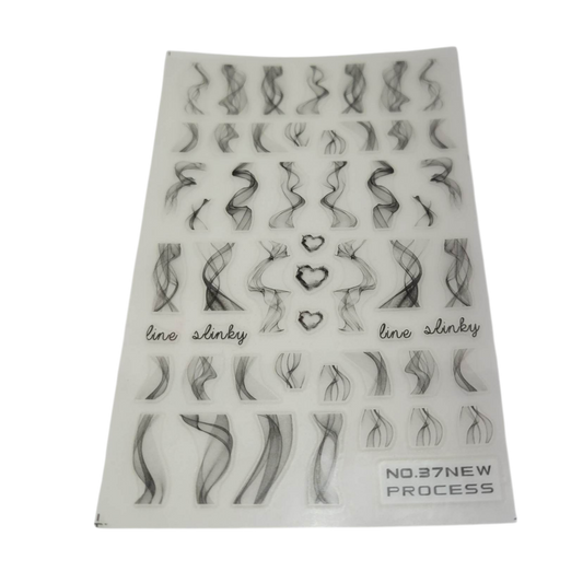 Collant nail art - Marbré noir #2