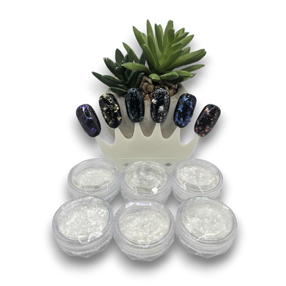 Ensemble de 6 couleurs, morceau en forme de mosaïque, avec un effet sirène scintillant.