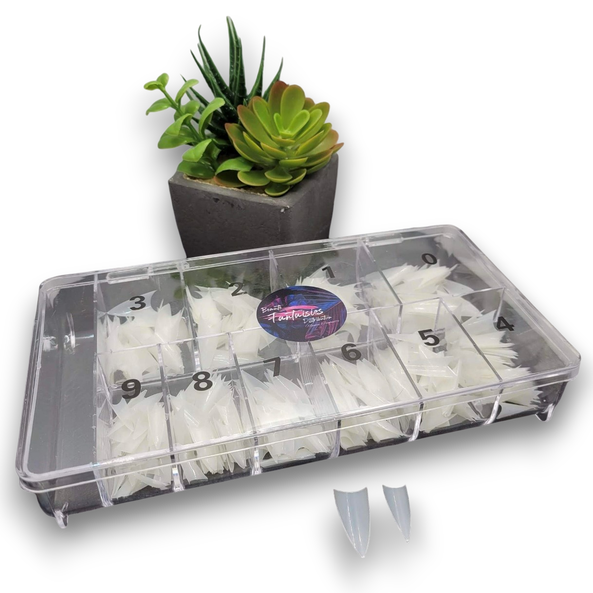 Faux ongles en acryliques naturels pointus plats (500pcs)