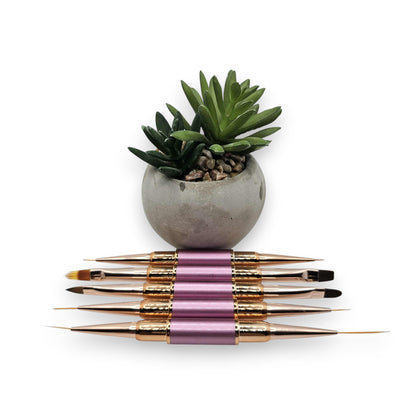 Lot de 5 pinceaux à double extrémité pour nail art