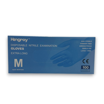 Gants de Nitrile Bleus Sans Poudre (100pcs)