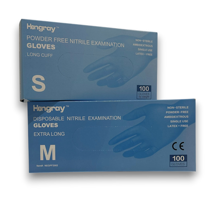 Gants de Nitrile Bleus Sans Poudre (100pcs)