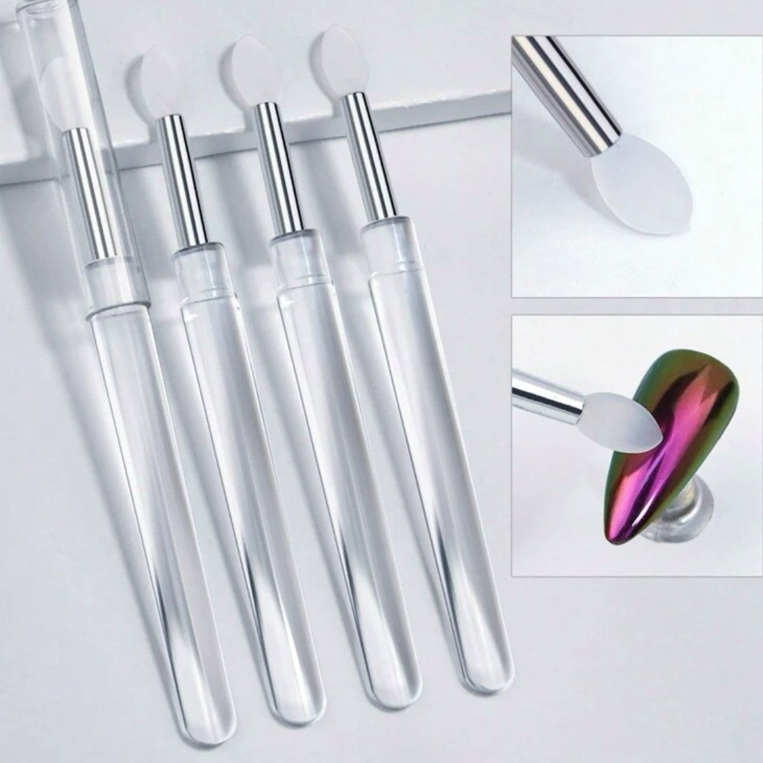 Pinceaux en silicone transparent pour Nail Art