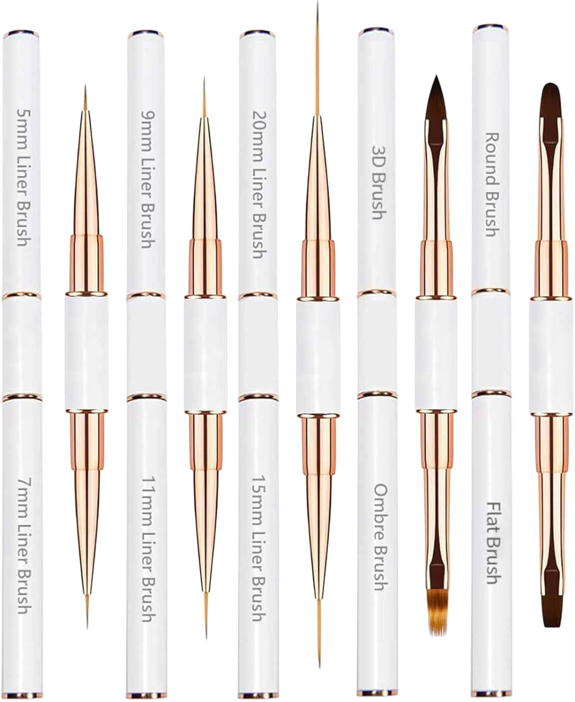 Lot de 5 pinceaux à double extrémité pour nail art