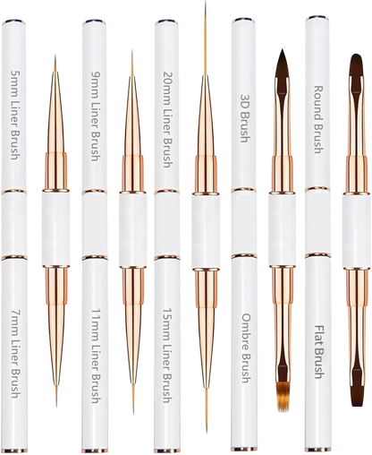 Lot de 5 pinceaux à double extrémité pour nail art